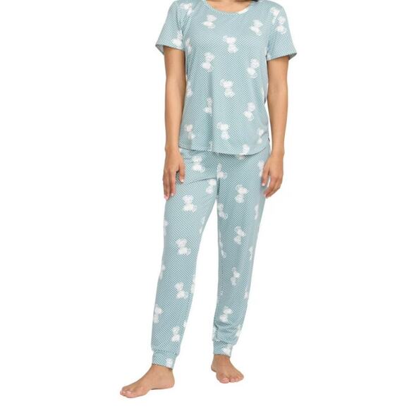 Snoopy Peanuts Charlie Brown Jogger Pant Sleepwear Lounge Set Soft Green Medium - Picture 11 of 11